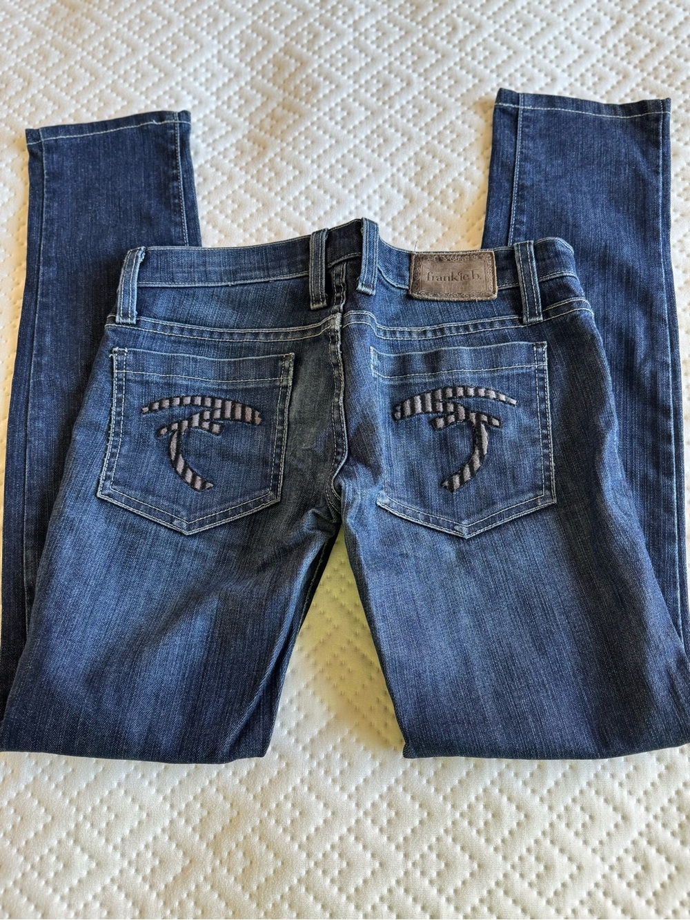 Vintage Frankie B. Women's Low Rise Skinny Jeans Dark Wask Y2K - Size 2